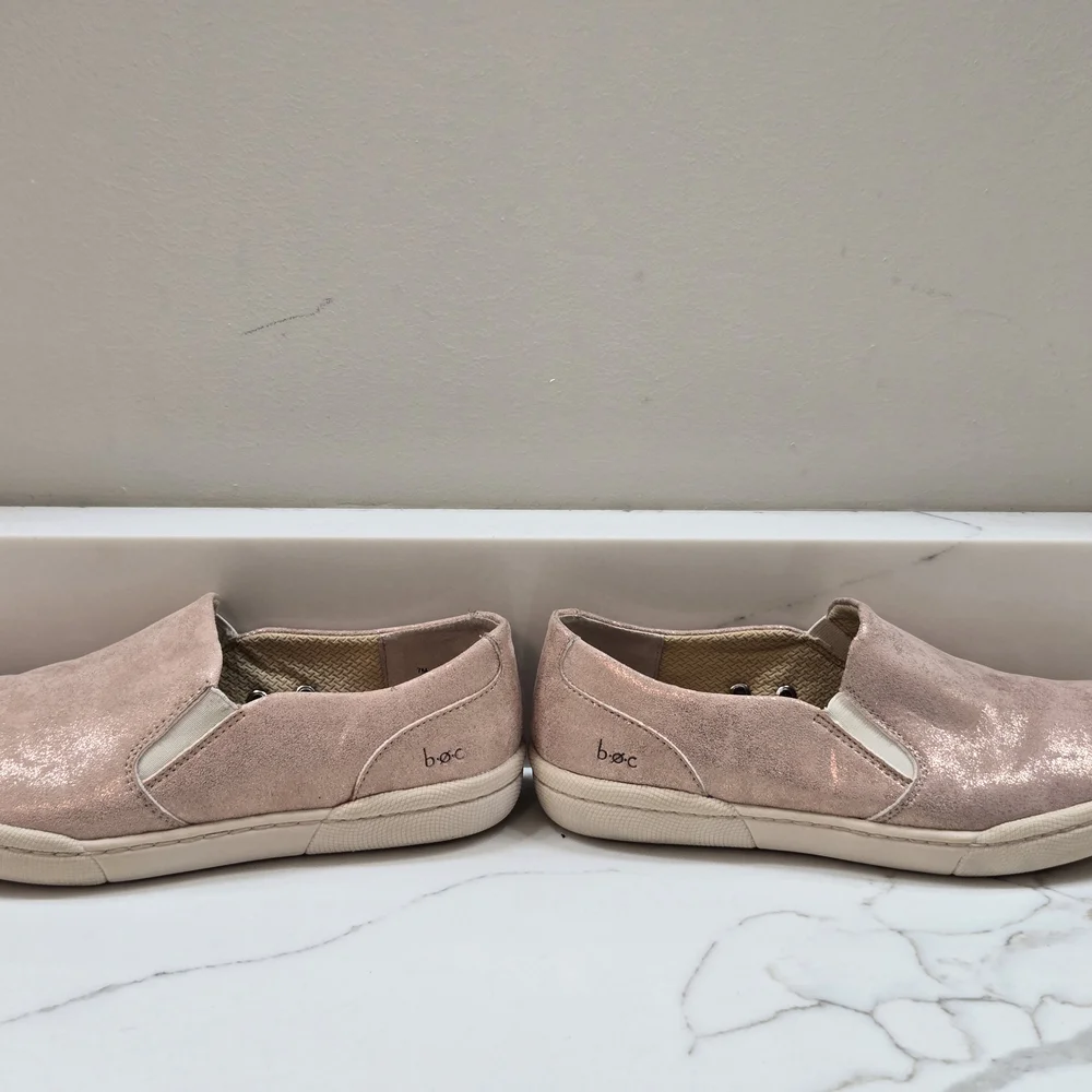 B.O.C Womens Slip On Shoes Rose Pink Metallic Shimmer Size 7